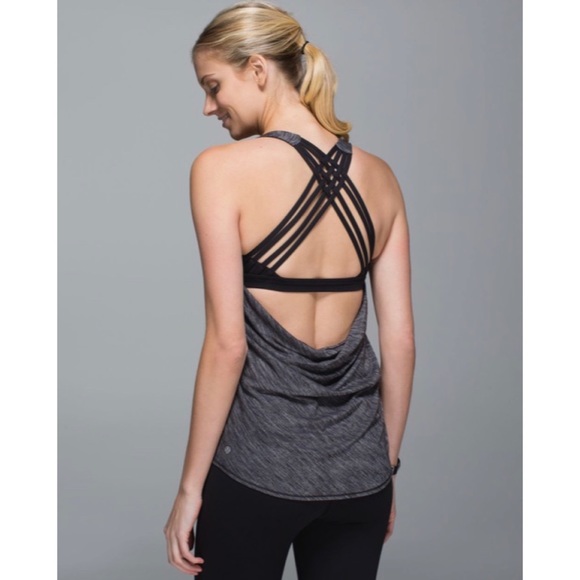 lululemon athletica Tops - LULULEMON Wild Heathered Black Tank Top